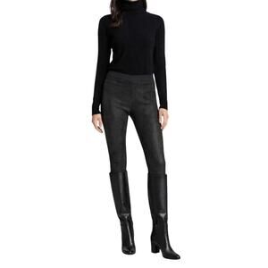 Helmut Lang Lamb Suede Leather Skinny Moto Pants Size 12